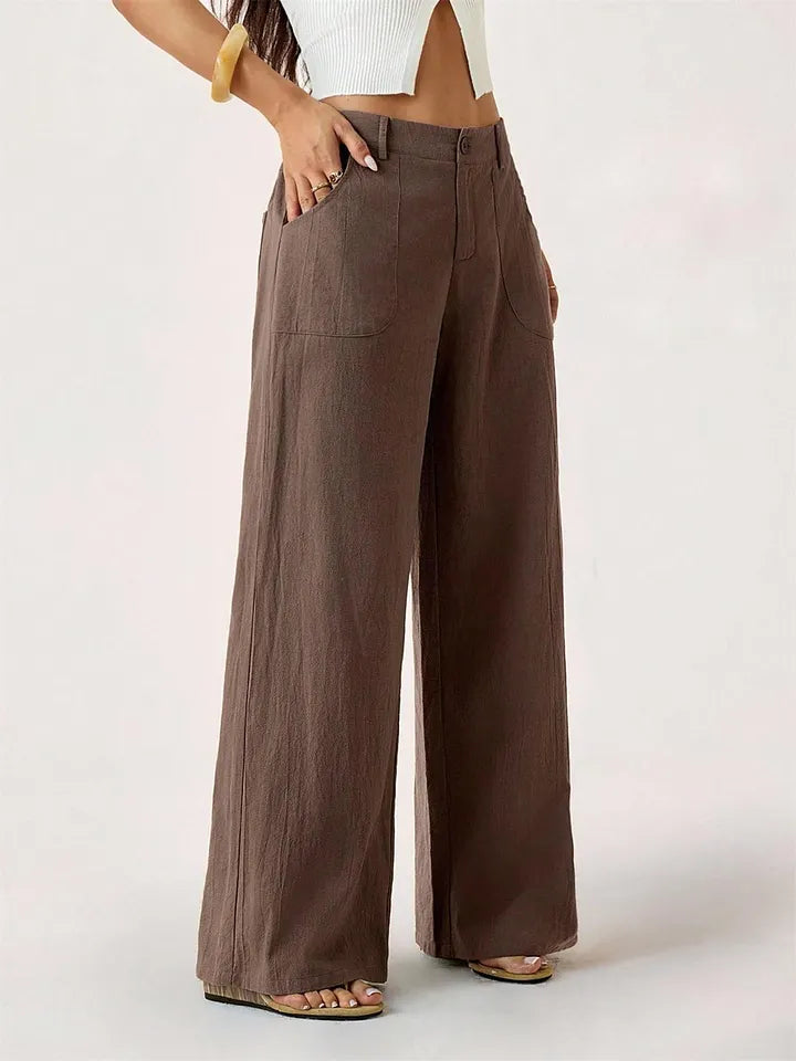 Francesca | Wide Leg Linen Trousers — Eleanor Mayfair (4)