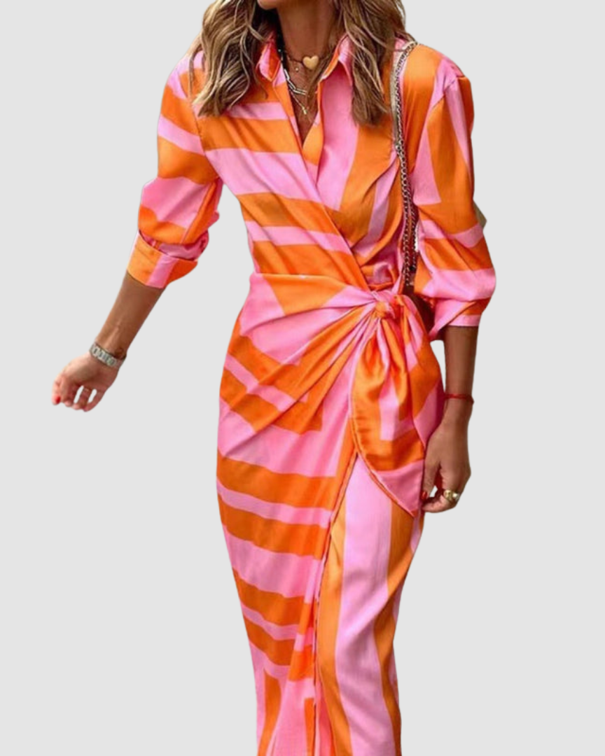Carlotta | Elegant Striped Dress — Eleanor Mayfair (1)