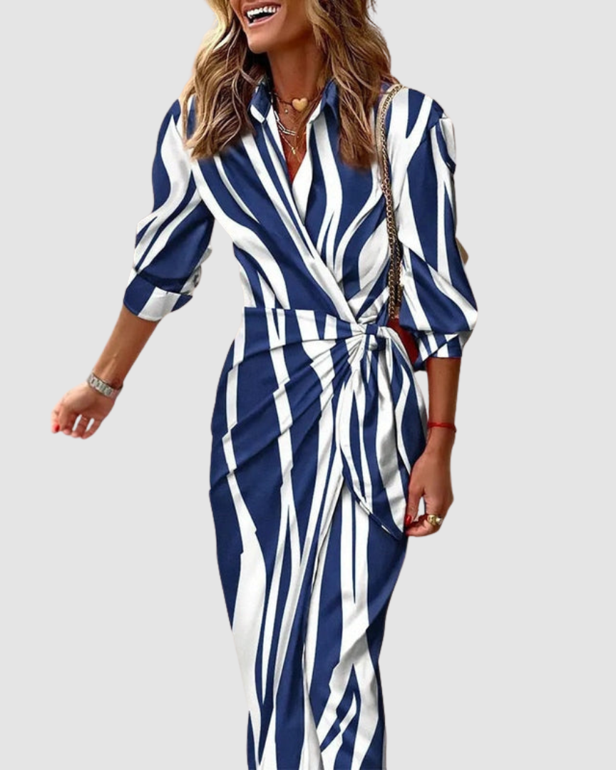 Carlotta | Elegant Striped Dress — Eleanor Mayfair (4)