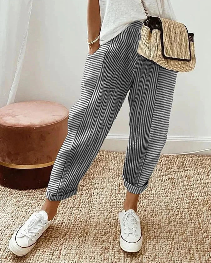Loretta | Striped Wide Leg Trousers — Eleanor Mayfair (1)