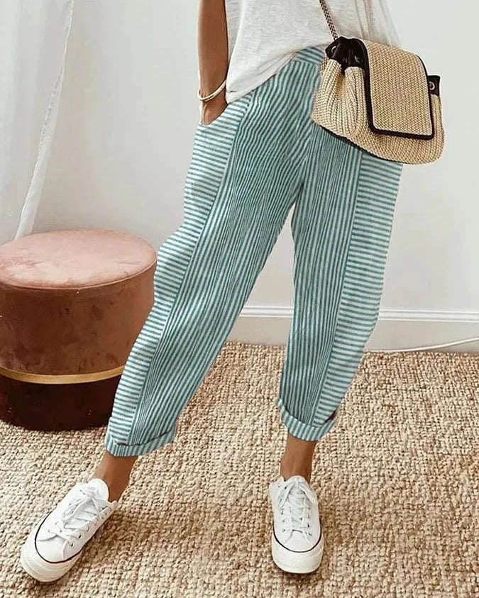 Loretta | Striped Wide Leg Trousers — Eleanor Mayfair (3)