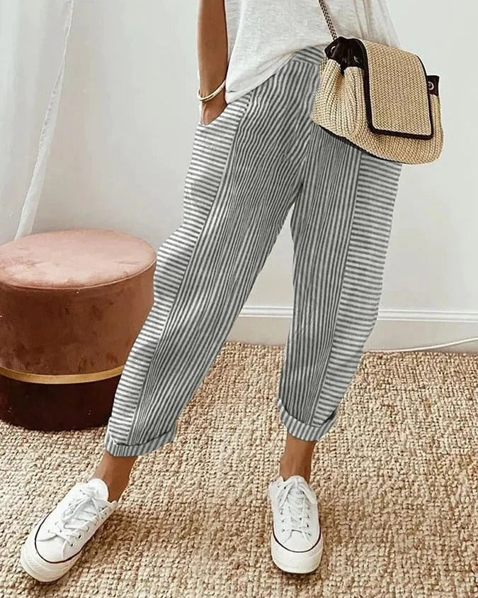Loretta | Striped Wide Leg Trousers — Eleanor Mayfair (4)