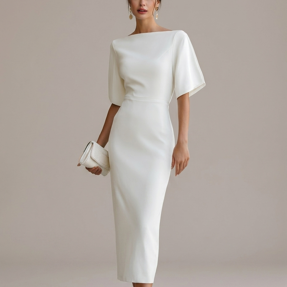 Beatrice | Elegant Midi Day Dress - Eleanor Mayfair studio