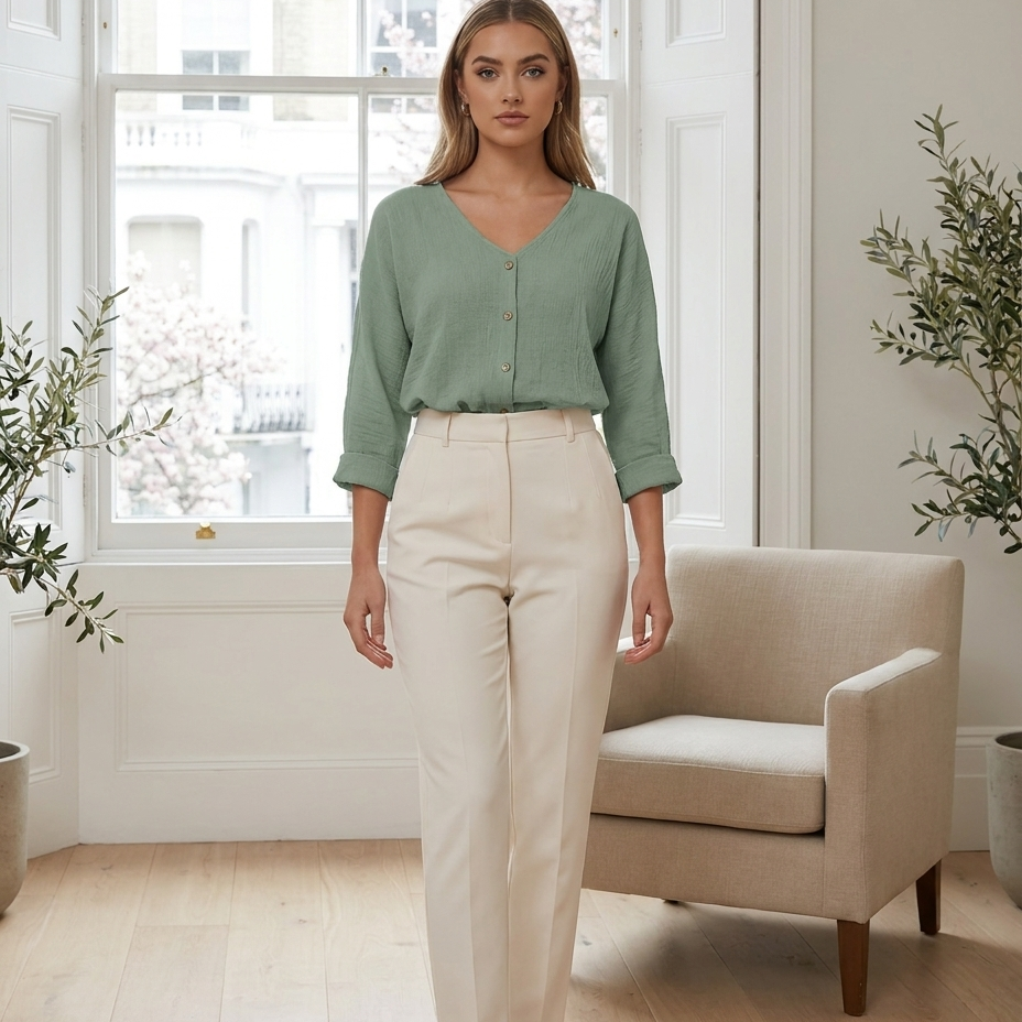 Clementine | Relaxed Button Up Blouse - Eleanor Mayfair