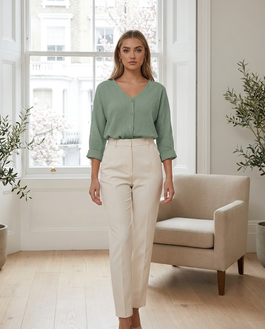 Clementine | Relaxed Button Up Blouse - Eleanor Mayfair