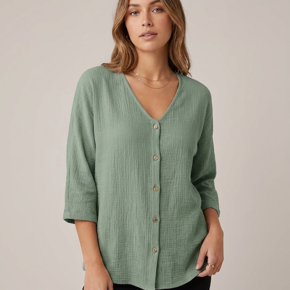 Clementine | Relaxed Button Up Blouse - Eleanor Mayfair studio