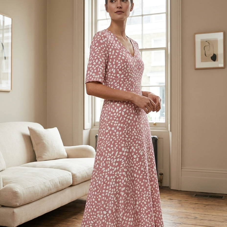 Ottilie | Flattering Polka Dot Midi - Eleanor Mayfair