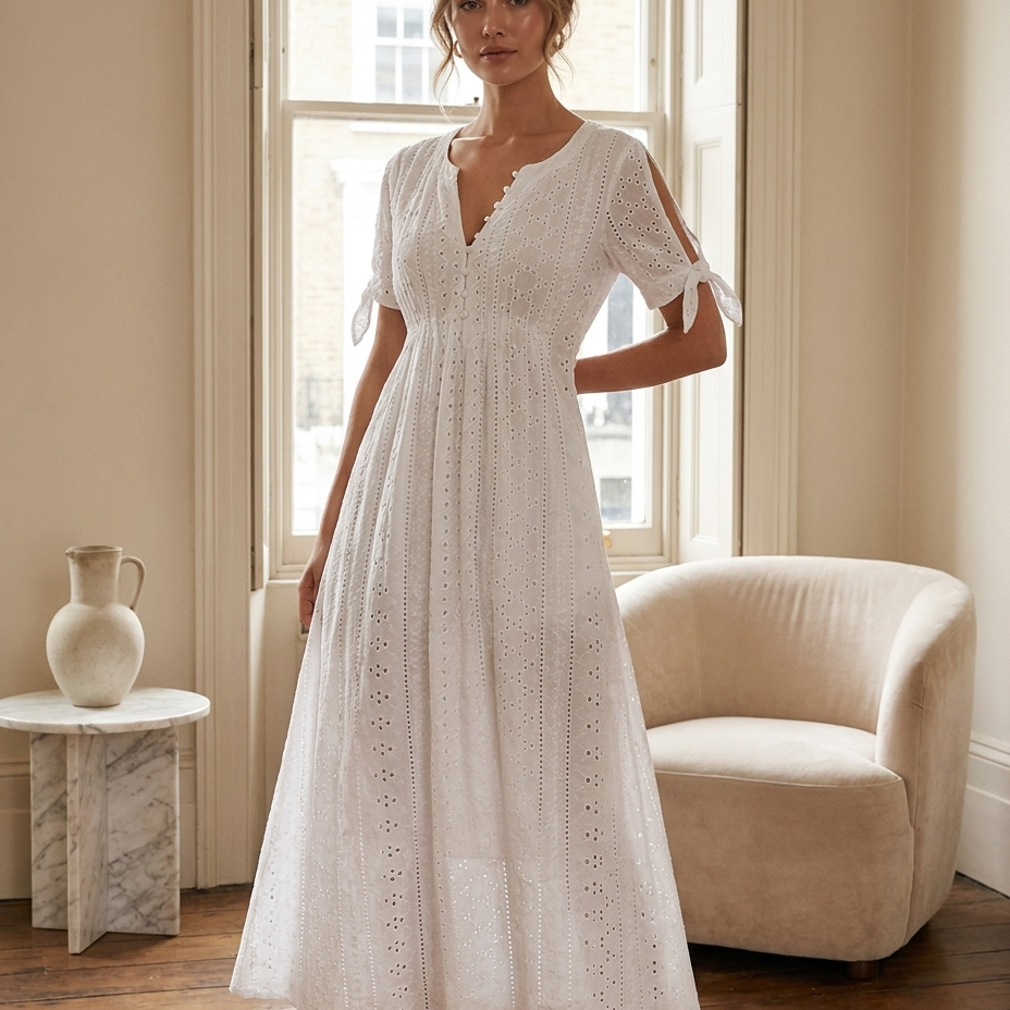 Rosamund | Draped Flowing Midi Dress - Eleanor Mayfair