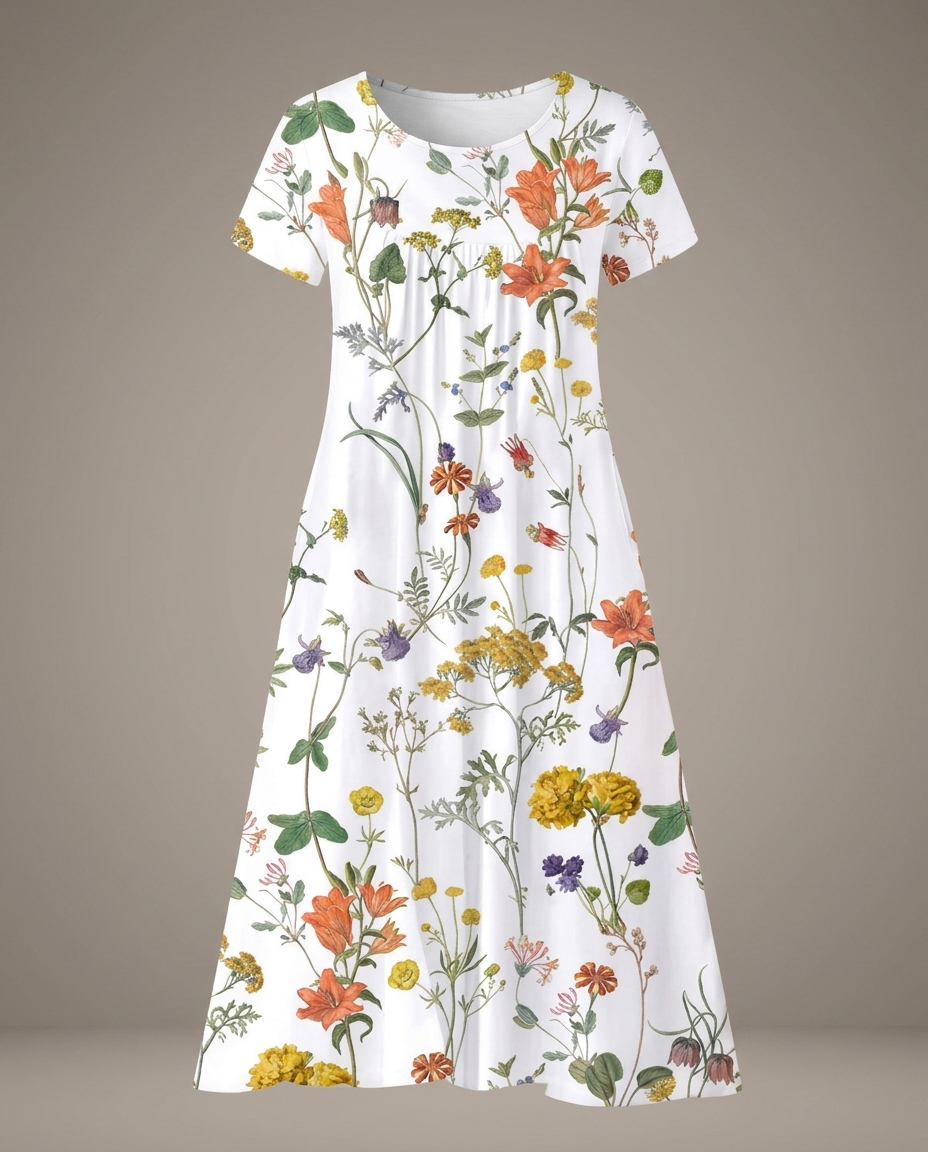 Vivienne | Flowing Floral Midi Dress - Eleanor Mayfair studio