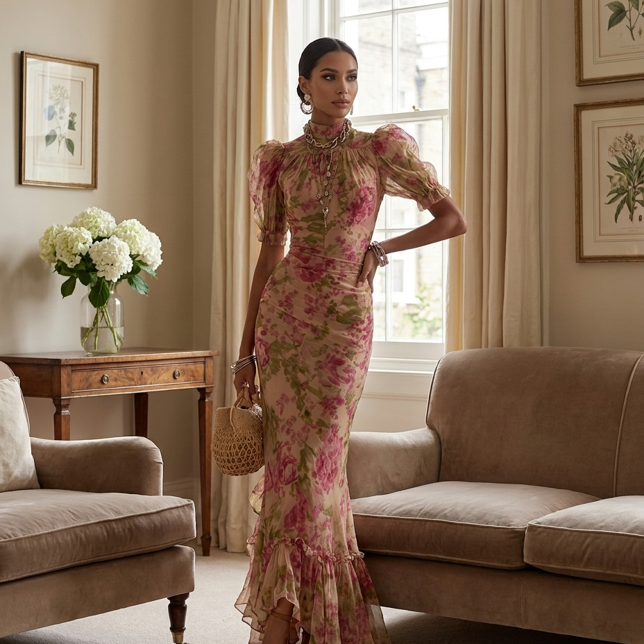 Eloise | Puff Sleeve Maxi Dress - Eleanor Mayfair