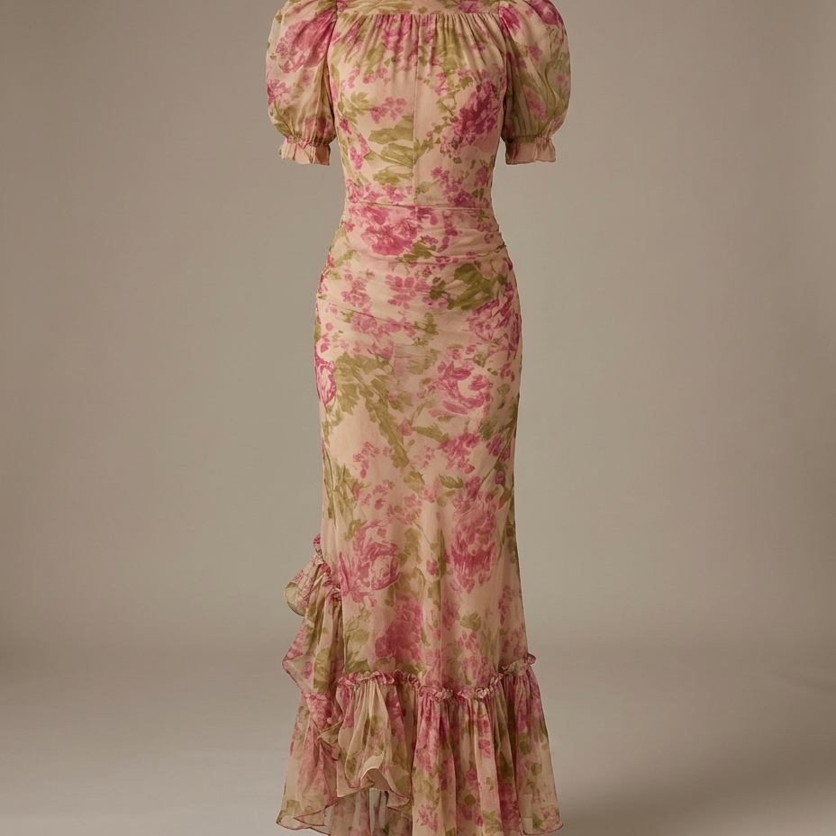 Eloise | Puff Sleeve Maxi Dress - Eleanor Mayfair studio