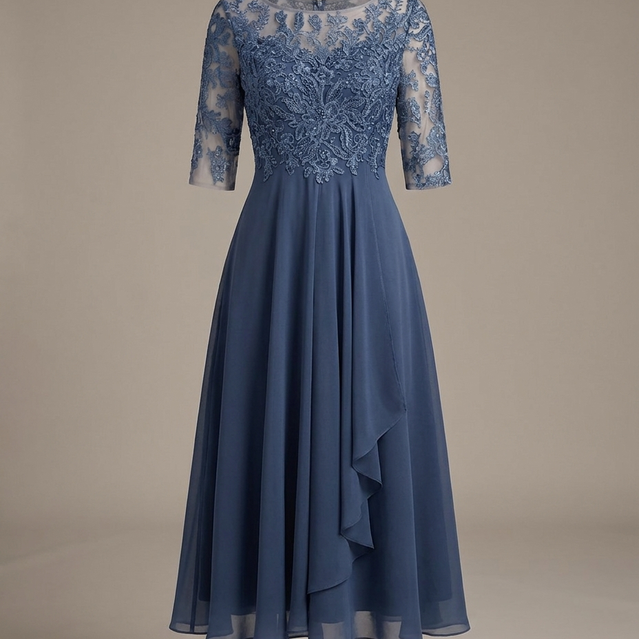 Delphine | Elegant Lace Evening Dress - Eleanor Mayfair studio