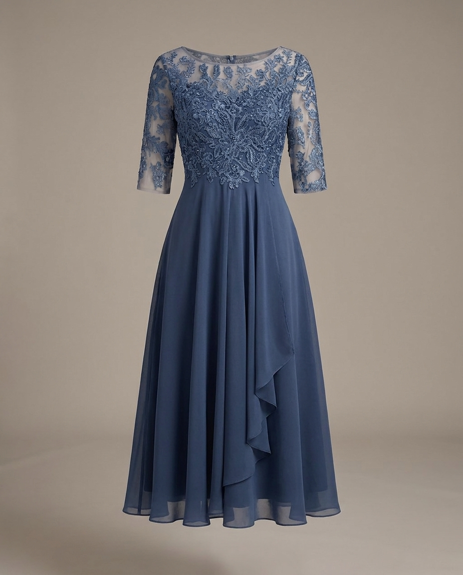 Delphine | Elegant Lace Evening Dress - Eleanor Mayfair studio