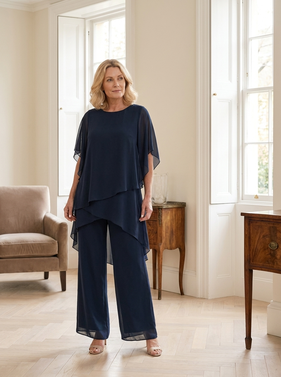 Shona | Draped Palazzo Suit — Eleanor Mayfair