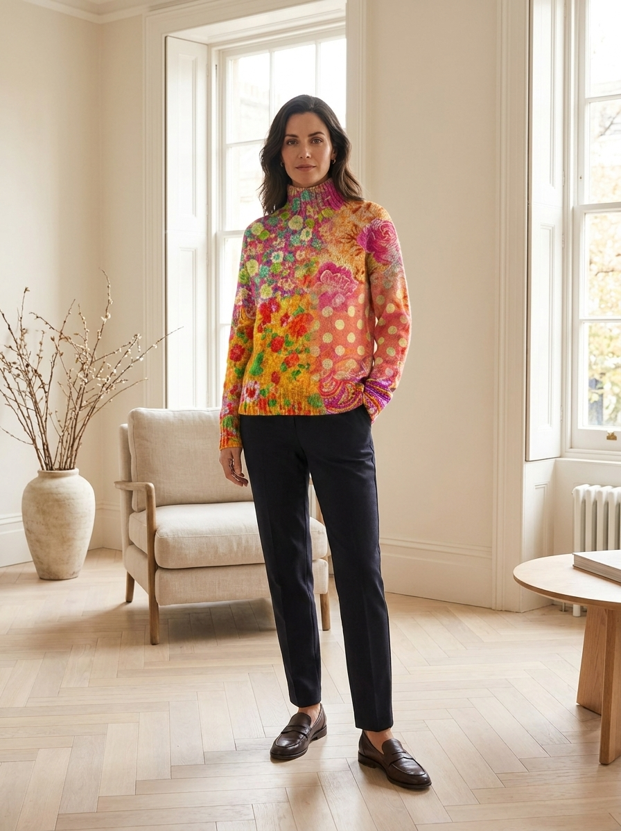 Charlotte | Floral Knitted Jumper — Eleanor Mayfair