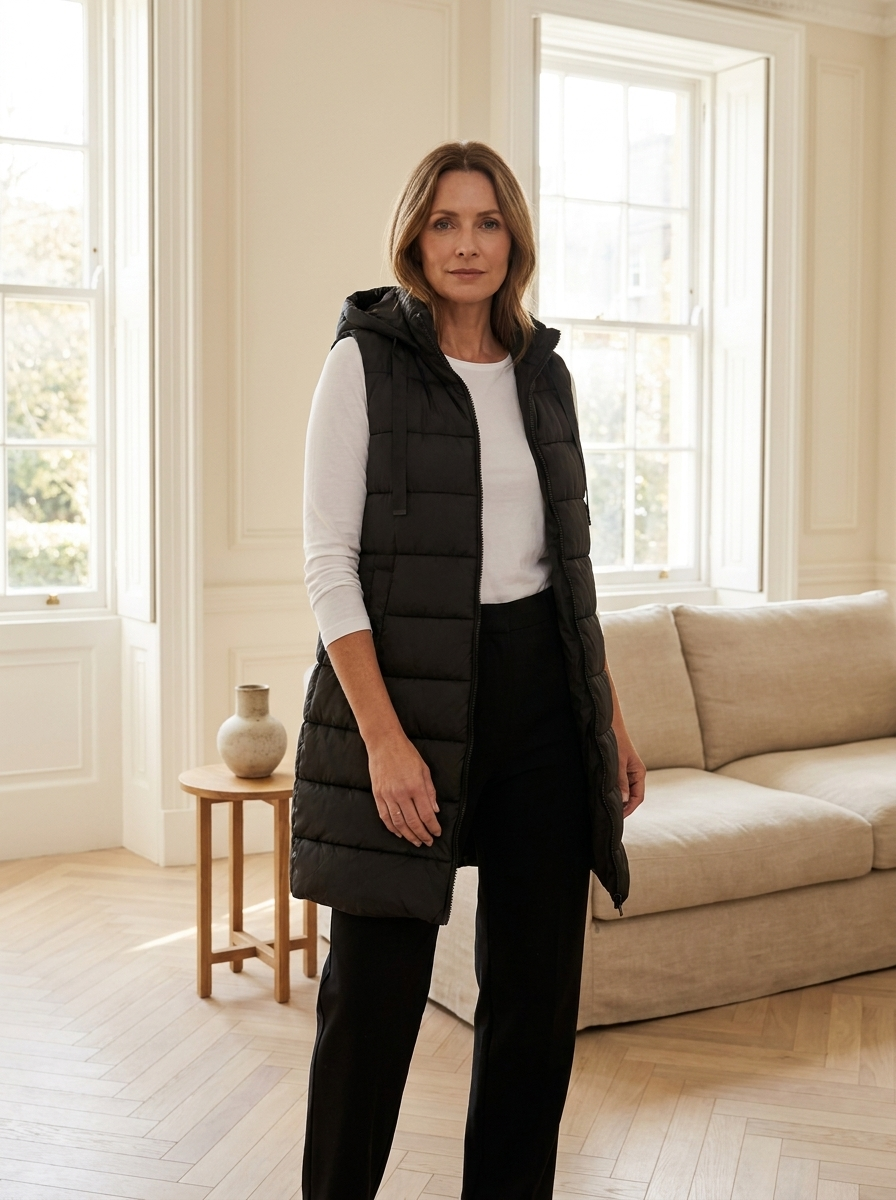 Marina | Longline Quilted Gilet — Eleanor Mayfair