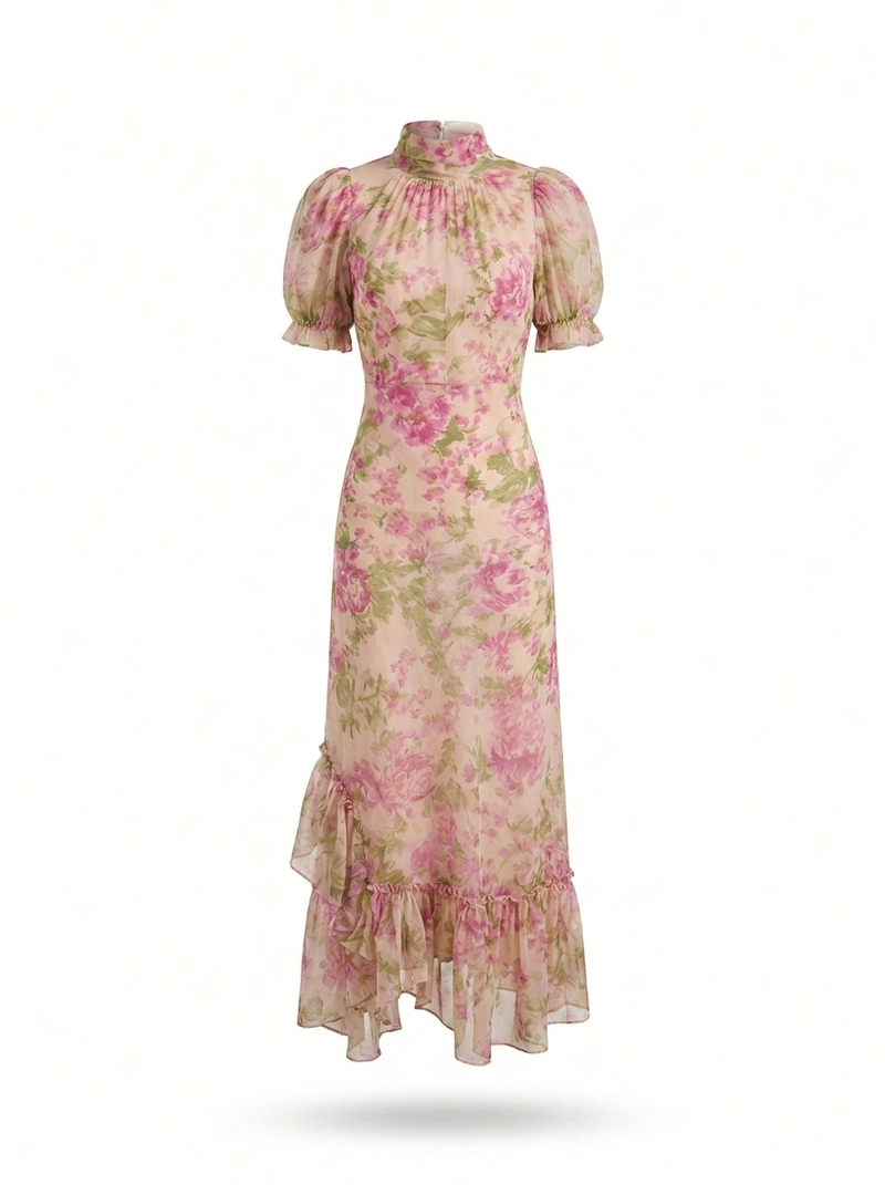 Eloise | Puff Sleeve Maxi Dress - product photo