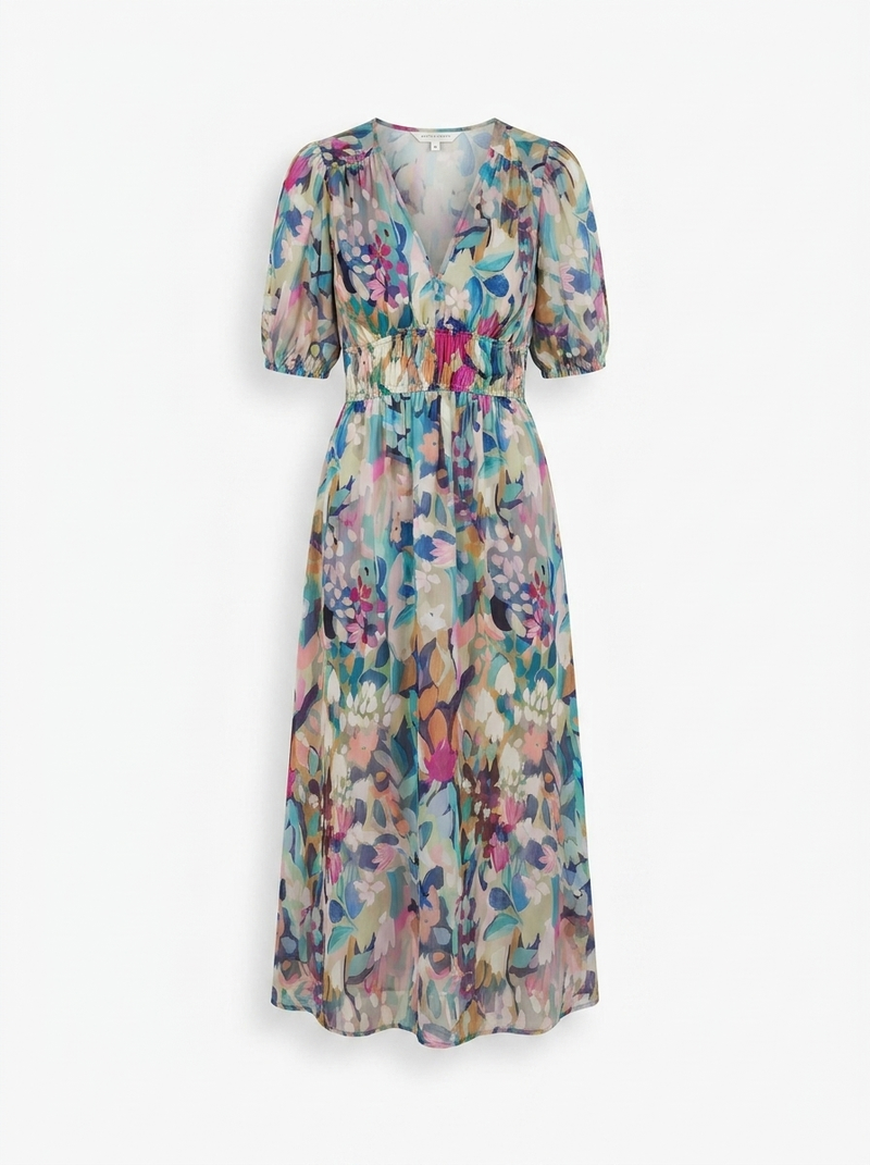 Isadora | Flattering Floral Midi Dress - product photo