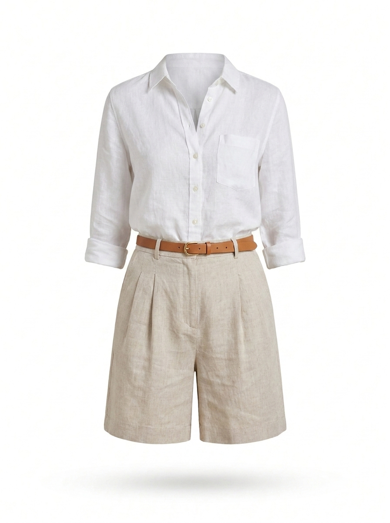 Paloma | Tailored Linen Shorts - product photo