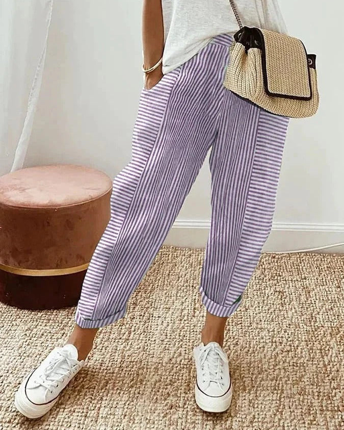 Loretta | Striped Wide Leg Trousers — Eleanor Mayfair (5)