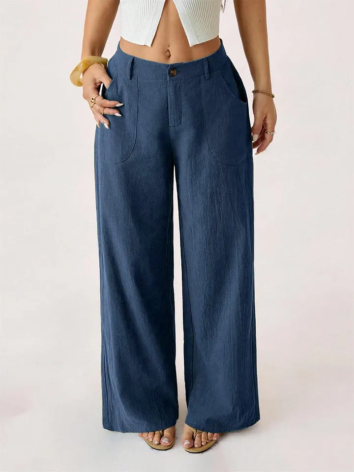 Francesca | Wide Leg Linen Trousers — Eleanor Mayfair (3)
