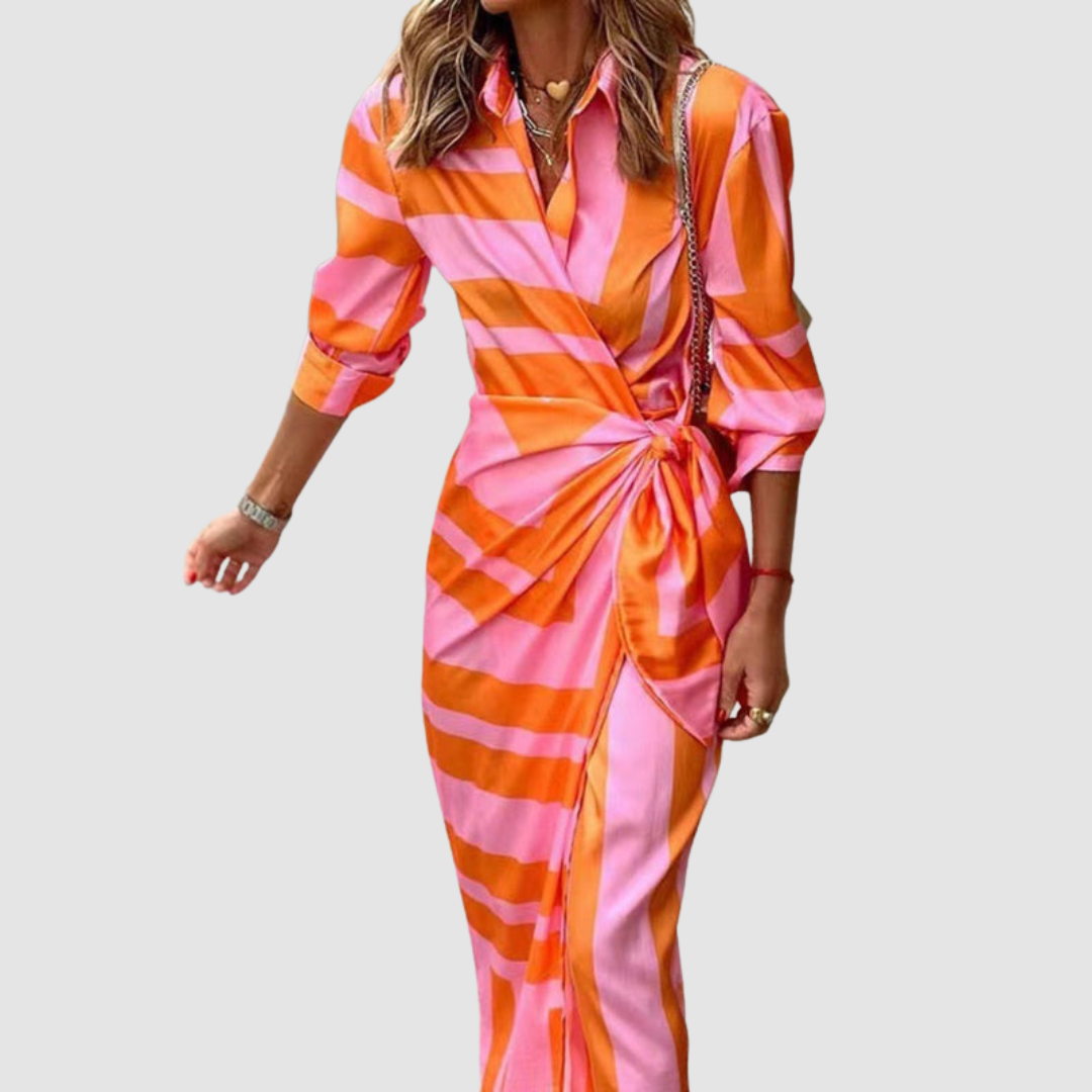 Carlotta | Elegant Striped Dress — Eleanor Mayfair (1)