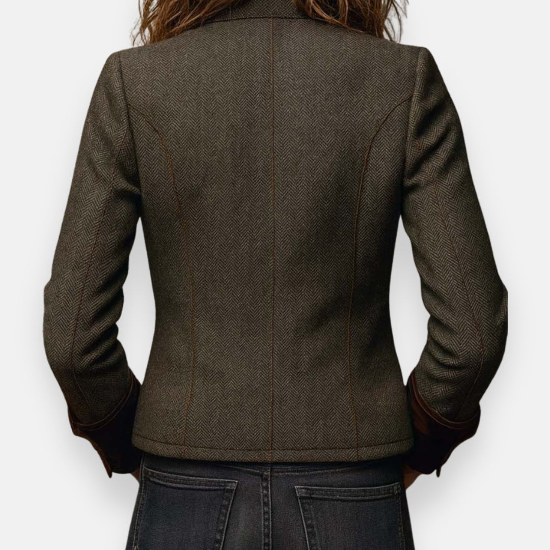 Henrietta | Velvet-Trimmed Tweed Jacket — Eleanor Mayfair (4)