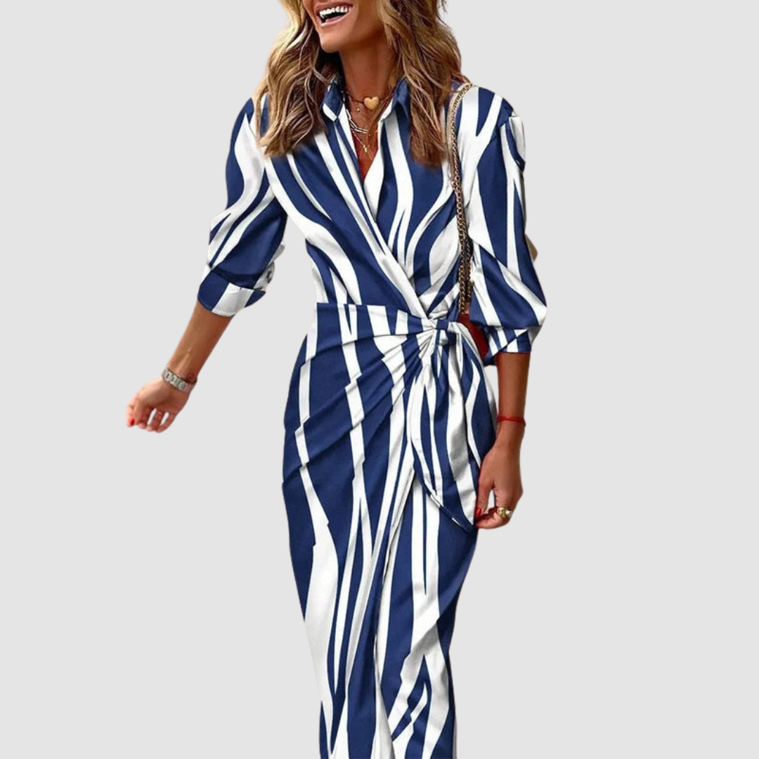 Carlotta | Elegant Striped Dress — Eleanor Mayfair (4)