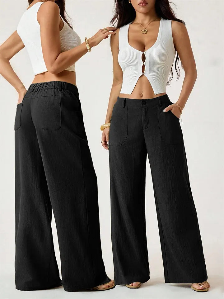 Francesca | Wide Leg Linen Trousers — Eleanor Mayfair (2)