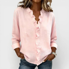 Caroline | Ruffled V-Neck Blouse — Eleanor Mayfair (1)