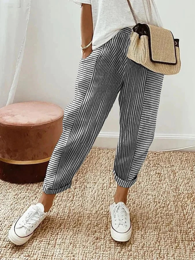 Loretta | Striped Wide Leg Trousers — Eleanor Mayfair (1)