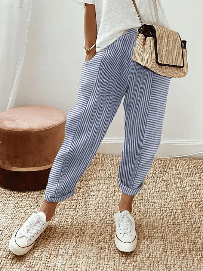 Loretta | Striped Wide Leg Trousers — Eleanor Mayfair (2)