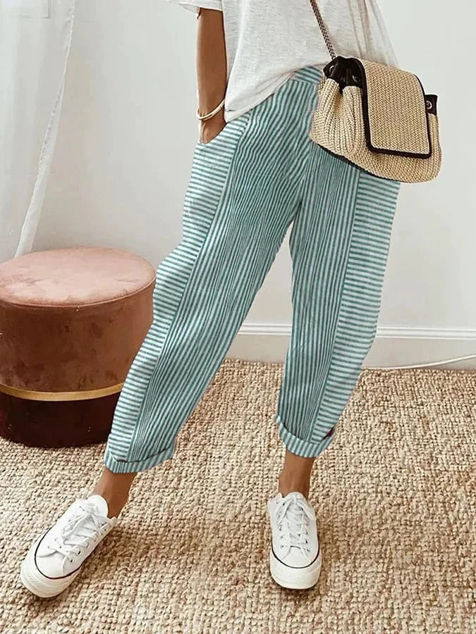 Loretta | Striped Wide Leg Trousers — Eleanor Mayfair (3)