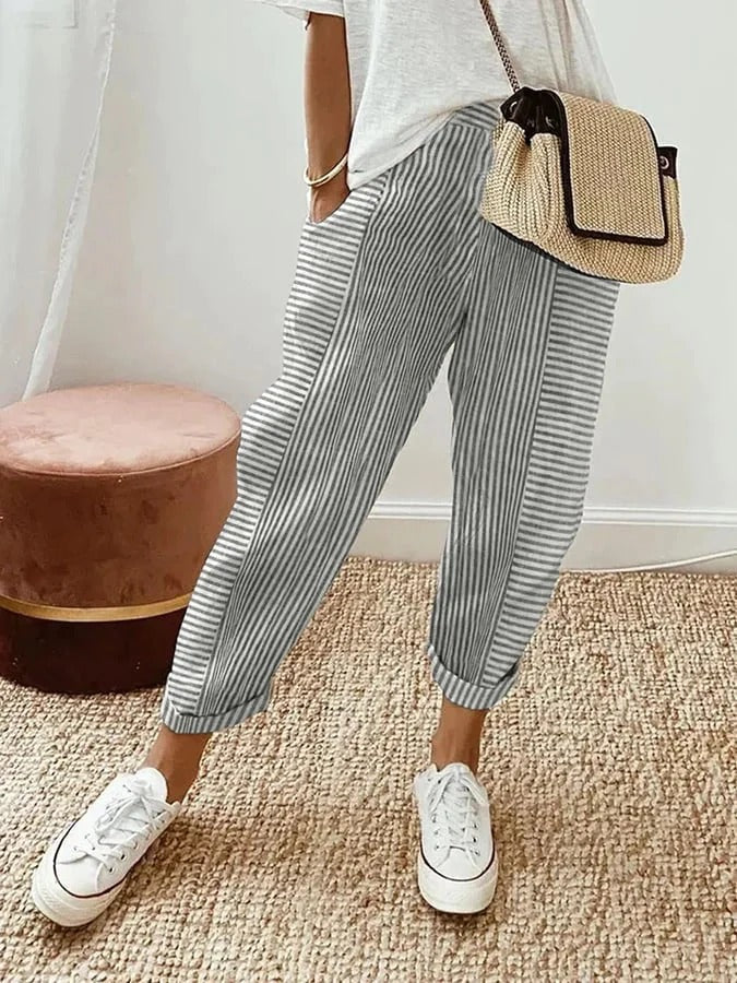 Loretta | Striped Wide Leg Trousers — Eleanor Mayfair (4)