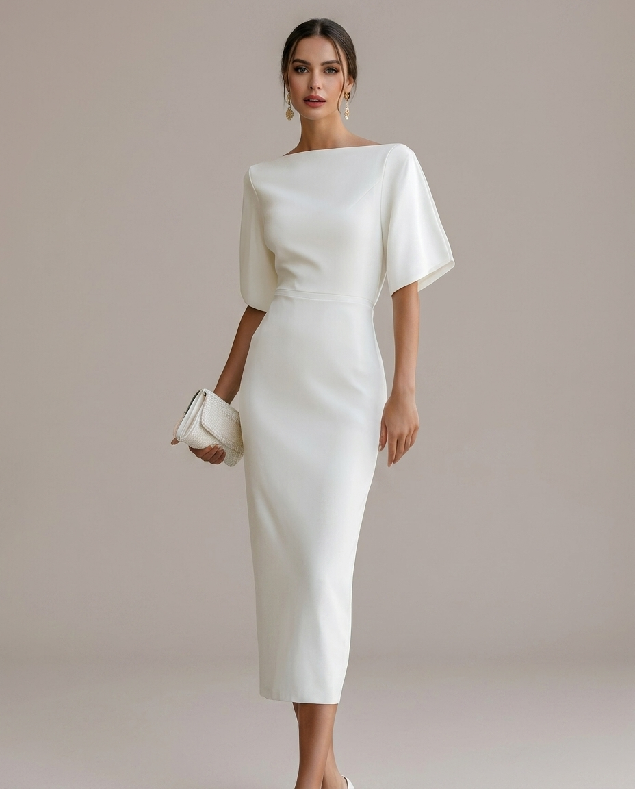 Beatrice | Elegant Midi Day Dress - Eleanor Mayfair studio