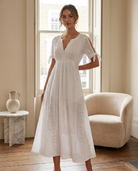 Rosamund | Draped Flowing Midi Dress - Eleanor Mayfair