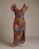 Cecily | Boho Ruched Midi Dress - Eleanor Mayfair studio