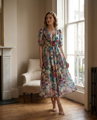 Isadora | Flattering Floral Midi Dress - Eleanor Mayfair