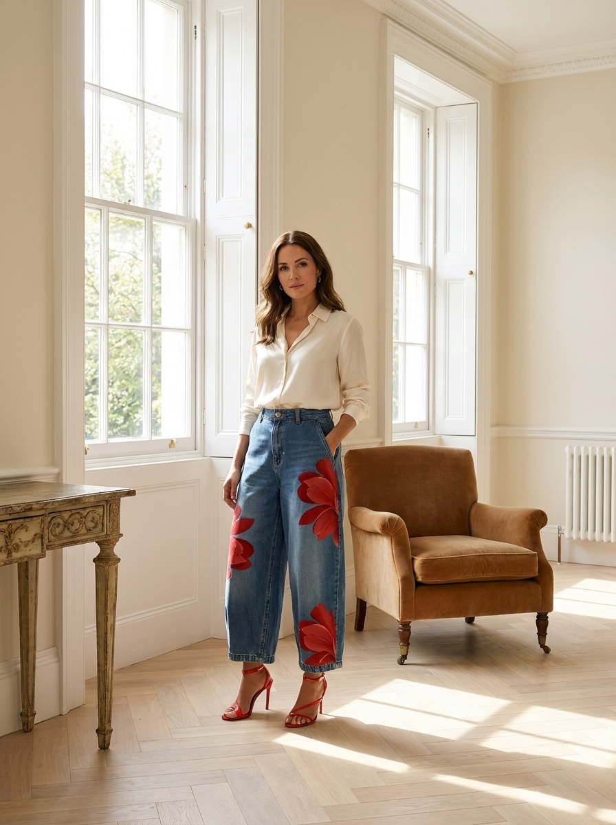 Sidonie | Elegant Floral Trousers — Eleanor Mayfair