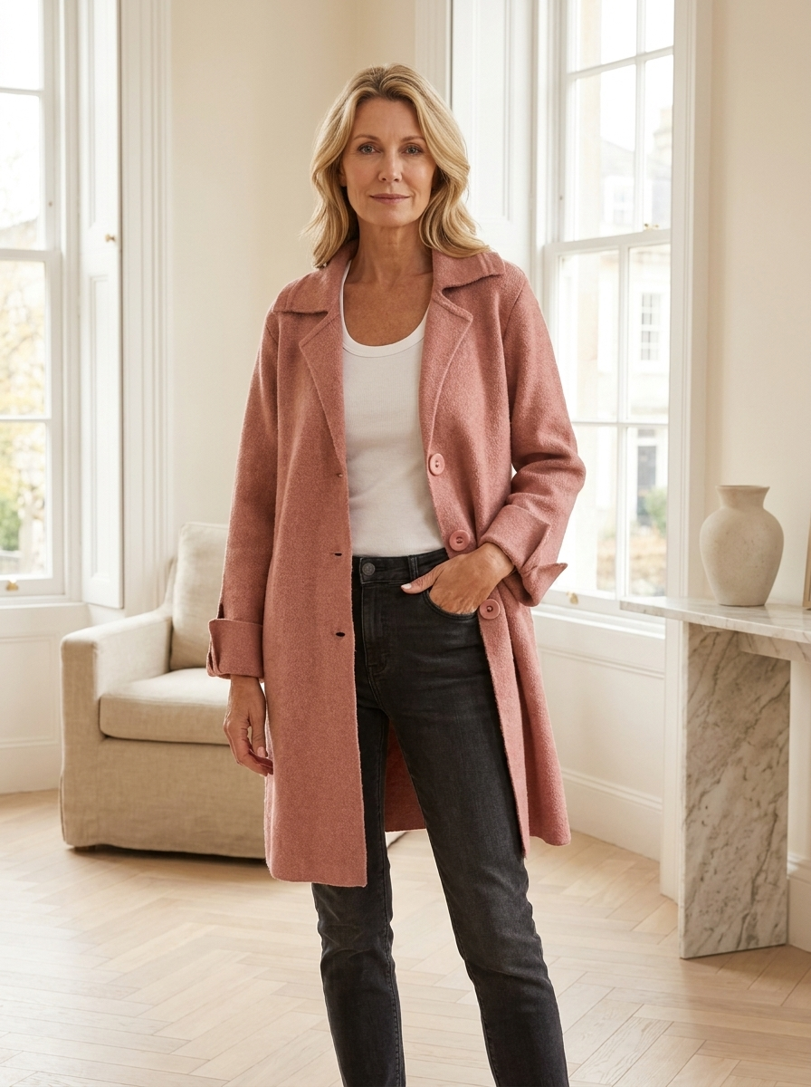 Elspeth | Button Front Lapel Coat — Eleanor Mayfair
