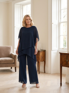 Shona | Draped Palazzo Suit — Eleanor Mayfair