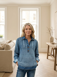 Susannah | Half-Button Collared Sweatshirt