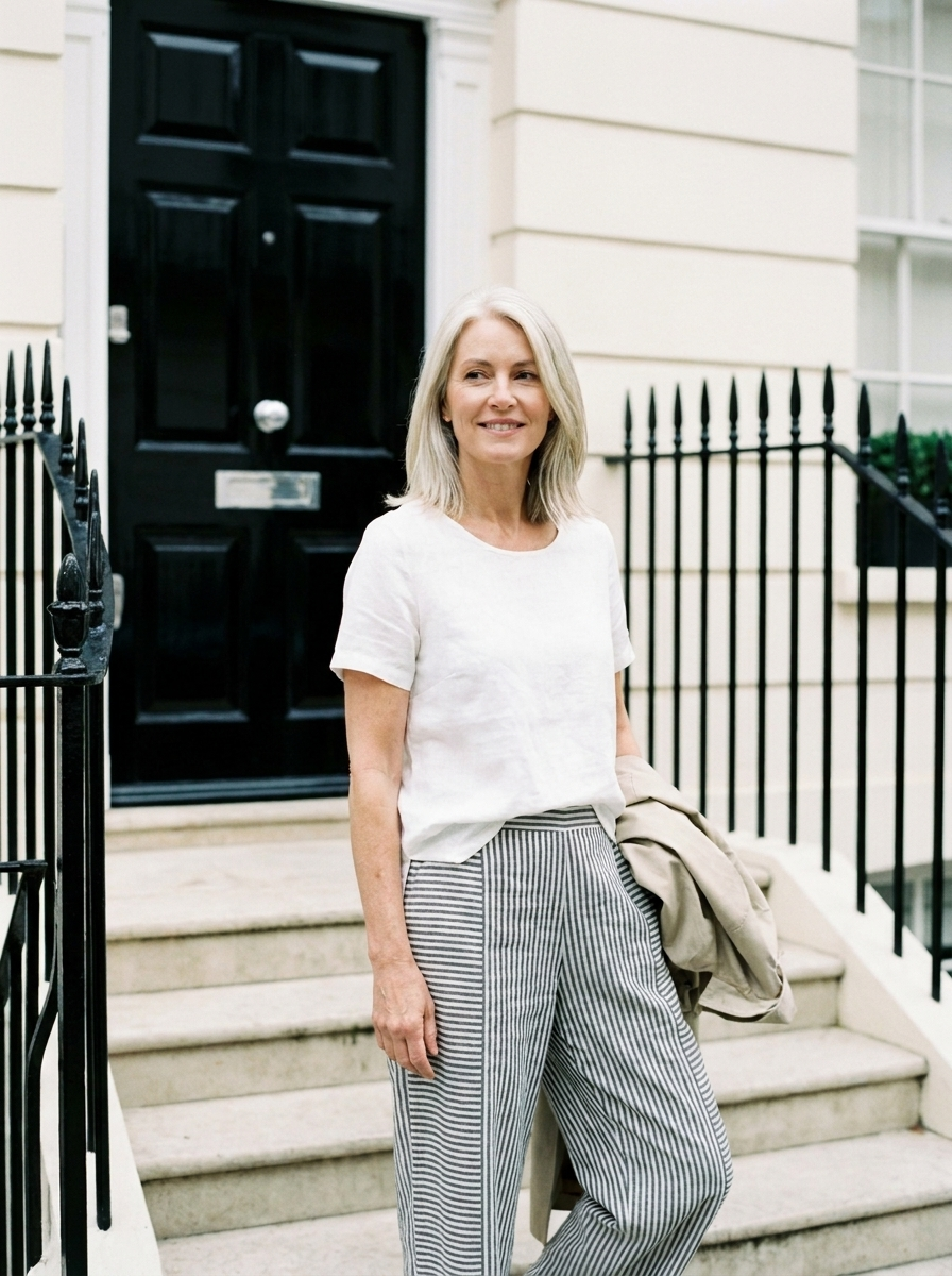 Loretta | Striped Wide Leg Trousers