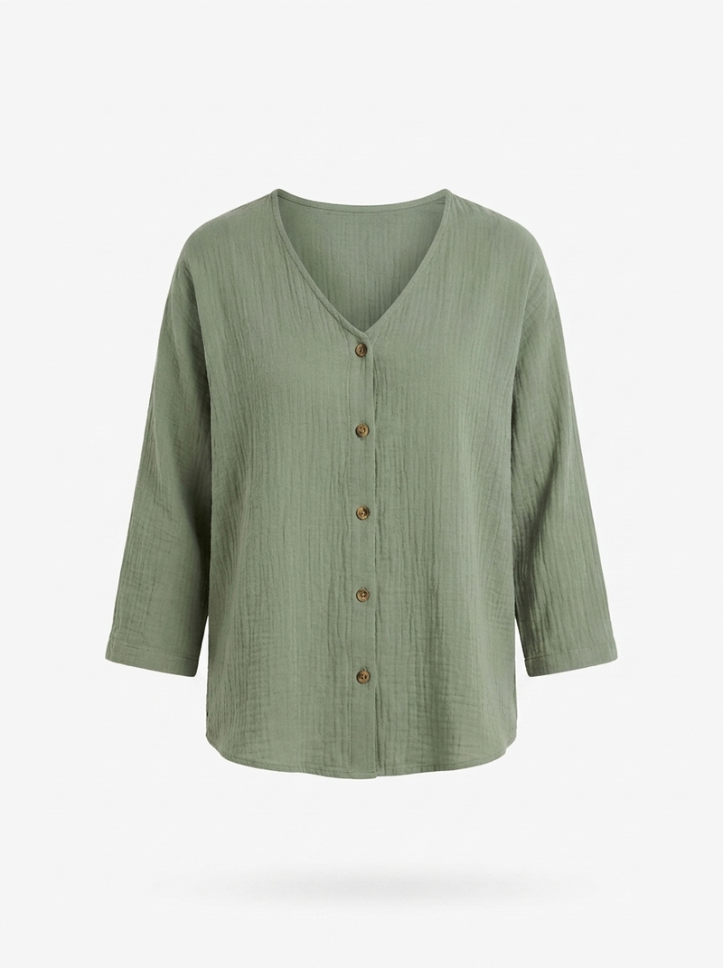 Clementine | Relaxed Button Up Blouse - product photo