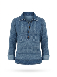 Susannah | Half-Button Collared Sweatshirt
