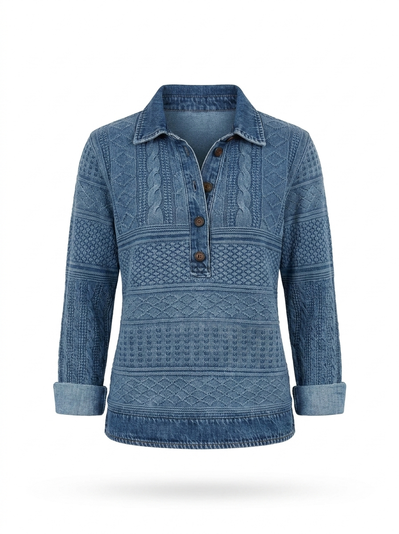 Susannah | Half-Button Collared Sweatshirt - product photo