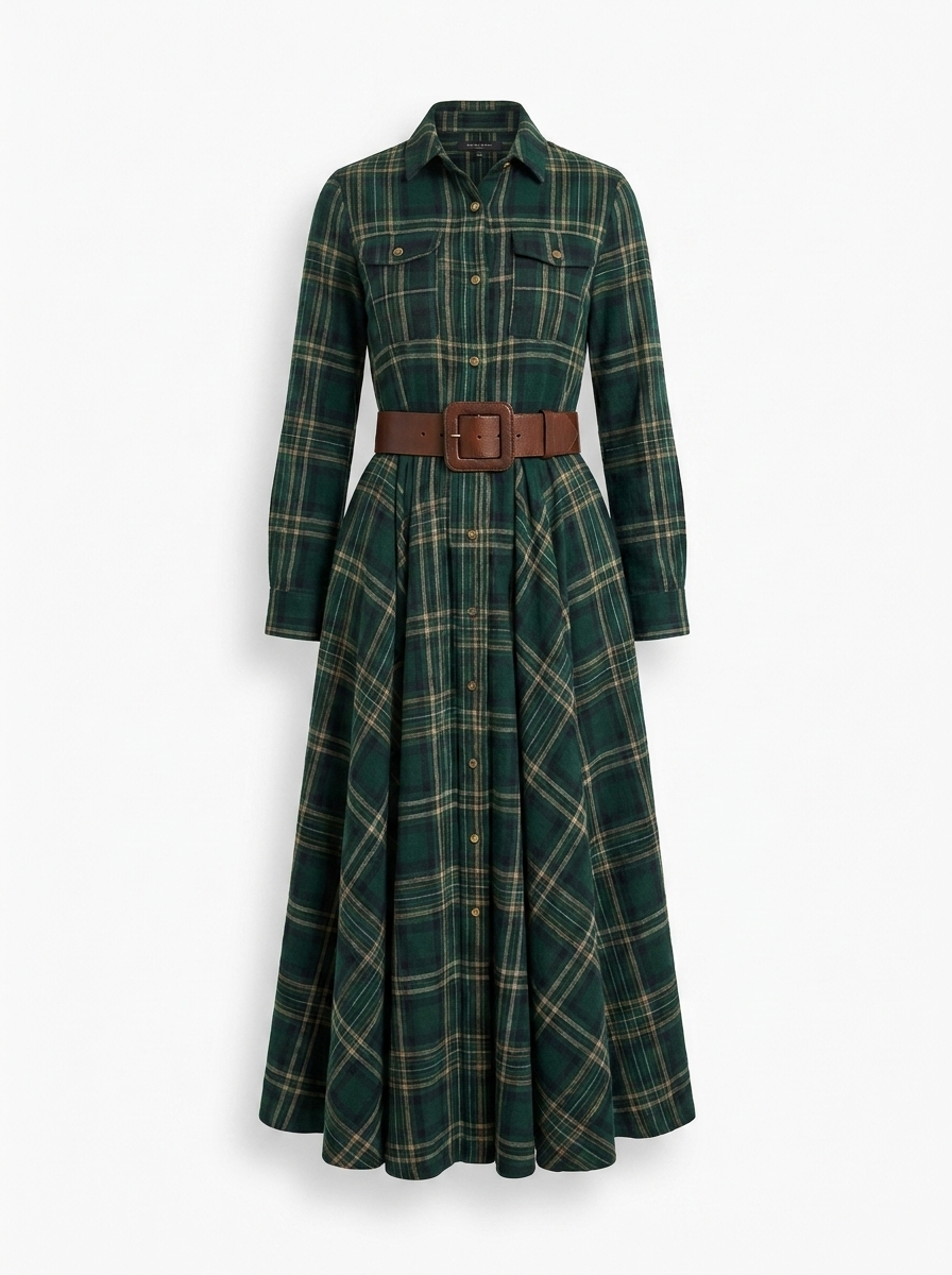 Edith | Chic Belted Shirt Dress