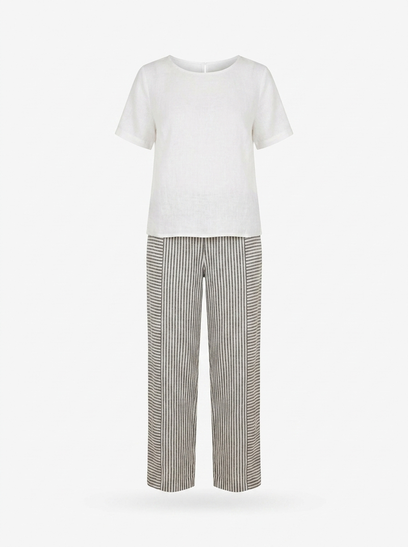 Loretta | Striped Wide Leg Trousers - product photo