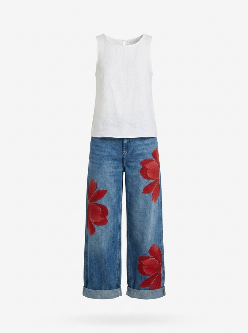 Sidonie | Elegant Floral Trousers - product photo