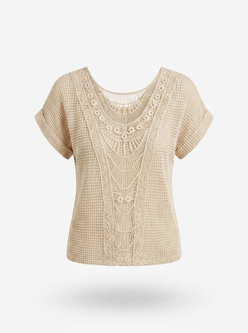 Lucinda | Vintage Lace Detail Top - product photo